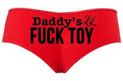 Knaughty Knickers Daddys Little Lil Fuck Toy Fucktoy DDLG BDSM Owned Boyshort Red/Black, 3XL von Knaughty Knickers