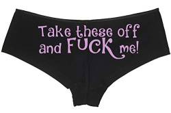 Knaughty Knickers Take These Off and Fuck Me Sexy Slutty Underwear Black Panties - Schwarz - XXX-Large von Knaughty Knickers
