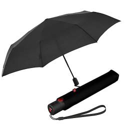 Knirps Taschenschirm Ultra U.200 Medium Duomatic – Auf-Zu-Automatik – Sturmfest – Windproof – Schwarz von Knirps