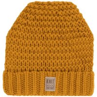Knit Factory Strickmütze Alex Mützen One Size Glatt Gelb (1-St) Mütze Strickmütze Kopfbedeckung Hut Wollmütze von Knit Factory