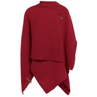 Knit Factory Strickponcho Jazz Poncho capes One Size Glatt Rot (1-tlg) modern Strickware Strickartikel Poncho von Knit Factory