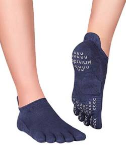 Knitido+ Sora Rutschfeste Zehensocken für Pilates und Yoga, Größe:35-38, Farbe :indigo (55) von Knitido