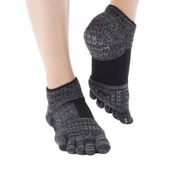 Knitido+ Umi ABS Zehensocken für Pilates und Yoga, mit Arch Support, Größe:35-38, Farbe :schwarz (09) von Knitido