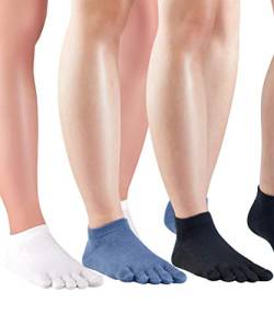 Knitido 3er Sparpack Sneaker-Zehensocken Everyday Essentials aus Baumwolle, Unisex, Größe:43-46, Farbe:Mix 1 von Knitido