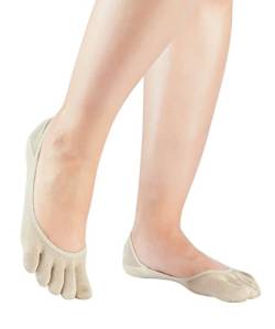 Knitido Damen Seiden-Füßlinge Silkroad Footlets, Zehen-Füßlinge aus Seide, Größe:35-38, Farbe:Beige (007) von Knitido