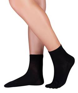 Knitido Dr. Foot® Silver Protect, antimikrobielle kurze Zehensocken mit Silberfaden, Größe:47-50, Farbe:schwarz (001) von Knitido