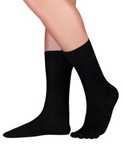 Knitido Dr. Foot® Silver Protect, antimikrobielle wadenlange Zehensocken mit Silberfaser, Größe:47-50, Farbe:schwarz (001) von Knitido