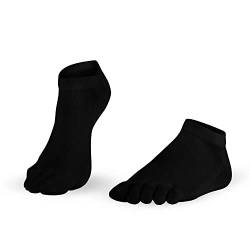 Knitido Dr. Foot® Silver Protect | Antimikrobielle Sneaker Zehensocken mit Silberfäden für Damen und Herren, gegen Schweiß und Fußpilz-Infektionen, Größe:35-38, Farbe:schwarz (101) von Knitido