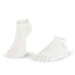 Knitido Dr. Foot® Silver Protect | Antimikrobielle Sneaker Zehensocken mit Silberfäden für Damen und Herren, gegen Schweiß und Fußpilz-Infektionen, Größe:43-46, Farbe:weiß (002) von Knitido