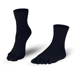 Knitido Essentials Midi, halb hohe Zehensocken aus 85% Baumwolle, für jeden Tag, für Damen und Herren, Größe:35-38, Farbe:Black (101) von Knitido