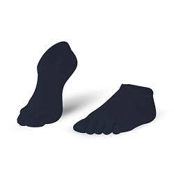 Knitido Essentials Sneaker, Zehensocken Unisex, für jeden Tag, 85% Baumwolle, in schwarz und 6 weiteren Farben, Größe:35-38, Farbe:Black (101) von Knitido