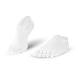 Knitido Essentials Sneaker, Zehensocken Unisex, für jeden Tag, 85% Baumwolle, in schwarz und 6 weiteren Farben, Größe:35-38, Farbe:White (002) von Knitido