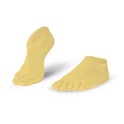 Knitido Essentials Sneaker, Zehensocken Unisex, für jeden Tag, 85% Baumwolle, in schwarz und 6 weiteren Farben, Größe:35-38, Farbe:Yellow (013) von Knitido