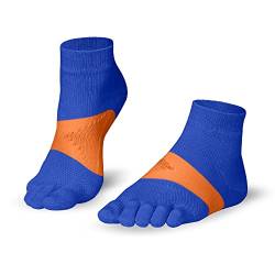 Knitido MTS Tornado ultra-robuste Sport-Zehensocken mit Blasenschutz, Größe:39-42, Farbe:Mandarin Blue/Orange (226) von Knitido