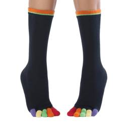 Knitido Rainbows, Zehensocken mit bunten Zehen, aus gekämmter Baumwolle, Farbe:Happy Toes (131), Größe:35-38 von Knitido