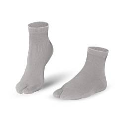 Knitido Tabi Kurzsocken, kurze Zwei-Zehen-Socken aus Baumwolle, Größe:35-38, Farbe:Light Grey (103) von Knitido