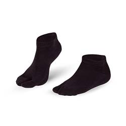 Knitido Tabi Sneaker, kurze Zwei-Zehen-Socken aus Baumwolle, Größe:35-38, Farbe:Charcoal (816) von Knitido