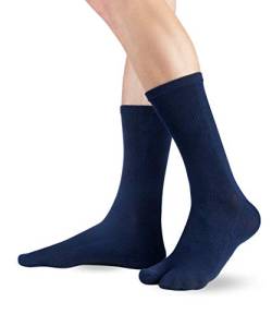 Knitido Traditionals Tabi, klassische wadenlange Zwei-Zehen-Socken aus Japan, Größe:35-38, Farbe:Navy (006) von Knitido