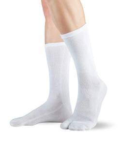 Knitido Traditionals Tabi, klassische wadenlange Zwei-Zehen-Socken aus Japan, Größe:35-38, Farbe:weiß (002) von Knitido