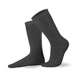 Knitido wadenlange Zehensocken aus Baumwolle Essentials, 9 Farben, Unisex, Größe:35-38, Farbe:grau (010) von Knitido