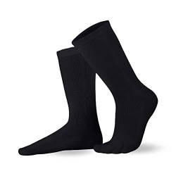 Knitido wadenlange Zehensocken aus Baumwolle Essentials, 9 Farben, Unisex, Größe:35-38, Farbe:schwarz (101) von Knitido