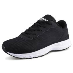 Knixmax Outdoor Herren Damen Extra Wide Laufschuhe Gehen Schuhe Leichte und Atmungsaktive Trainer Bequeme Turnschuhe für breite Fuß Schwarz EU39 von Knixmax Outdoor