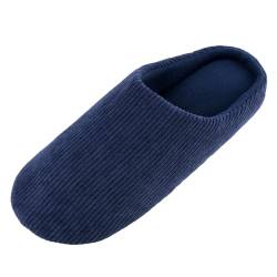 Knixmax Herren Hausschuhe Memory Foam Winter Warme Pantoffeln Bequeme Rutschfeste Leicht Home Slipper Blau 42/43EU von Knixmax