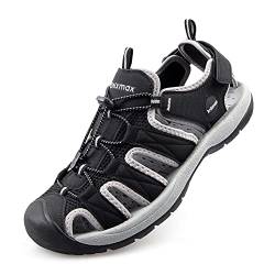 Knixmax Trekkingsandalen Herren Wandersandalen Geschlossene Outdoor Sandalen Sommer Wanderschuhe für Sport Strand Wassersport Frauen Schwarz Gr.38 EU von Knixmax