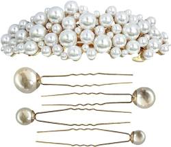 Perlen-Haarschmuck, Metall, Vintage, französischer Doppelverschluss, dekorative Haarspangen, Zubehör für Frauen und Mädchen von KnoRRs