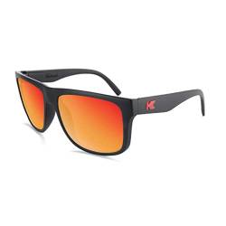 Knockaround Torrey Pines polarisierte Sonnenbrille für Damen und Herren, vollständiger UV400-Schutz, Mattschwarz/roter Sonnenuntergang, Einheitsgröße von Knockaround
