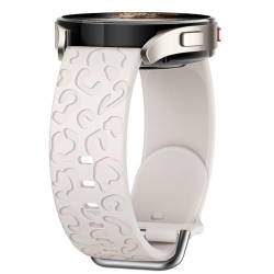 Knossen Uhrenarmband mit Leoparden-Gravur, kompatibel mit Garmin Vivoactive 5/Vivoactive 3/Venu 2 Plus/Venu/Venu Sq/Venu Sq2/Vivomove, 20 mm weiches und langlebiges Silikon-Smartwatch-Armband für von Knossen