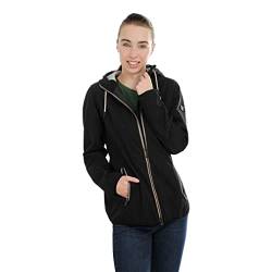 Knuffelwuff Damen Softshell Jacke Manhattan Größe: S / 36 Schwarz - Leichte atmungsaktive wasserabweisende Jacke mit extra vielen Taschen für Outdoor, Wandern, Reisen, Gassi gehen - Windbreaker von Knuffelwuff