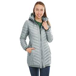 Knuffelwuff Damen Übergangsjacke - Leichte Jacke Brooklyn Größe: L / 40 Hellgrau - Atmungsaktive Wasserabweisende Jacke für Outdoor, Wandern, Reisen, Gassi gehen von Knuffelwuff