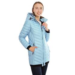 Knuffelwuff Damen Übergangsjacke - Leichte Jacke Brooklyn Größe: M / 38 Hellblau - Atmungsaktive Wasserabweisende Jacke für Outdoor, Wandern, Reisen, Gassi gehen von Knuffelwuff