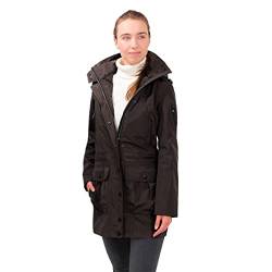 Knuffelwuff Damen Übergangsjacke - Leichte wasserdichte Jacke Lexington Größe: XXL - 44 Coffee - Atmungsaktive Regenjacke mit extra vielen Taschen für Outdoor, Wandern, Reisen, Gassi gehen von Knuffelwuff