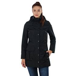 Knuffelwuff Damen Übergangsjacke - Leichte wasserdichte Jacke Lexington Größe: XXL - 44 Schwarz - Atmungsaktive Regenjacke mit extra vielen Taschen für Outdoor, Wandern, Reisen, Gassi gehen von Knuffelwuff