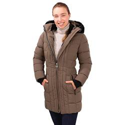 Knuffelwuff Damen Winterjacke Amsterdam Größe: L / 40 Brown - Warme atmungsaktive wasserabweisende Jacke für Wandern, Reisen, Gassi gehen von Knuffelwuff