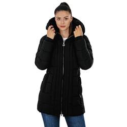 Knuffelwuff Damen Winterjacke Amsterdam Größe: XL / 42 Schwarz - Warme atmungsaktive wasserabweisende Jacke für Wandern, Reisen, Gassi gehen von Knuffelwuff