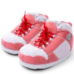 Knuffis Sneaker Hausschuhe Plüsch Hausschuhe Damen Hausschuhe Herren lustige Hausschuhe 36-45 (Rosa Weiß) von Knuffis