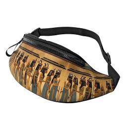 Hüfttasche für Männer und Frauen, modische Schlinge mit verstellbarem Gürtel für Reisen, Sport, Laufen, Holzmaserung, Frauen im alten Ägypten, Einheitsgröße von KoNsev
