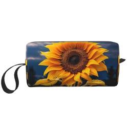 KoNsev Kulturbeutel für Damen und Herren, schöne Sonnenblumen-Motiv, kleine Münzgeldbörse, kleine Tasche, Wunderschöne Sonnenblume, Einheitsgröße von KoNsev