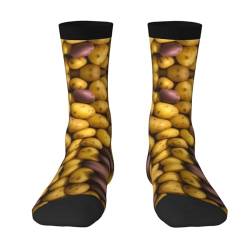 Many Potatoes Herren-Socken, lustige Socken, verrückte Socken, lustige Freizeitsocken für Damen, 2 Schwarz, 1, Einheitsgr��e von KoNsev