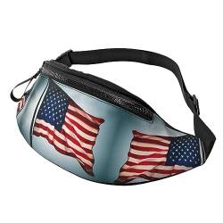 Modische Schultertasche mit amerikanischer Flagge, Schultertasche, Bauchtasche, Rucksack für Workout, Reisen, Laufen, Schwarz , Einheitsgröße von KoNsev