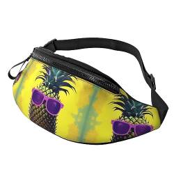 Psych Pineapple Zitat Fashion Sling Purse Shoulder Bag Fanny Pack Causal Chest Bum Bag Backpack for Workout Traveling Running, Schwarz , Einheitsgröße von KoNsev