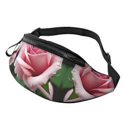 Rose Blossom Fashion Sling Purse Shoulder Bag Fanny Pack Causal Chest Bum Bag Backpack for Workout Traveling Running, Schwarz , Einheitsgröße von KoNsev