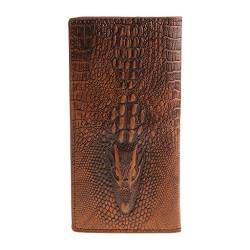 Herren 3D Alligator Brieftasche Bifold ID Kartenhalter Geldbörse für Case Long Clutch Billf von Kobeleen