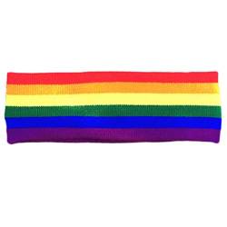 Japanische süße Frauen Mädchen gestrickte breite Stirnband Regenbogen bunte Streifen Hairba von Kobeleen