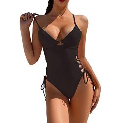 Kobilee Bademode Damen Bikini String Sexy Bauchweg Badeanzüge Sport Curvy Einteiliger Bathing Suit Badebekleidung Monokini ohne Bügel Urlaub Frühling Sommer High Waist Badeanzug Schwimmanzug von Kobilee