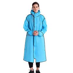 Kobilee Damen Regenmantel Lang Wasserdicht Leicht Camping Fahrrad Rain Poncho Atmungsaktiv Dicker Wiederverwendbar Regencape Regen Poncho Transparent Regenschutz mit Kapuze Raincoat Regenponcho von Kobilee