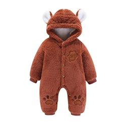 Kobilee Schlafsack Winter 110 Fleece Warm Wickelbody Walkoverall mit Füßen Herbst Erstausstattung Neugeborene Neugeborenen Set Winteroverall 6-9 Monate mit Ohren Kapuze Reißverschluss Baby Clothes von Kobilee